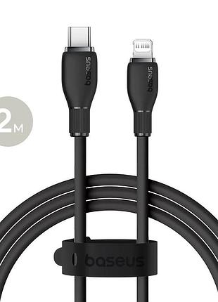 Кабель для apple iphone baseus pudding series usb type-c to lightning ip pd 20w 2м провід швидка зарядка айфон ipod ipad black 2m 8