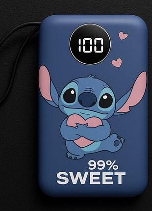 Повербанк .power bank «stitch» 20 000 mah — стильний зовнішній акумулятор з led-екраном і ліхтариком