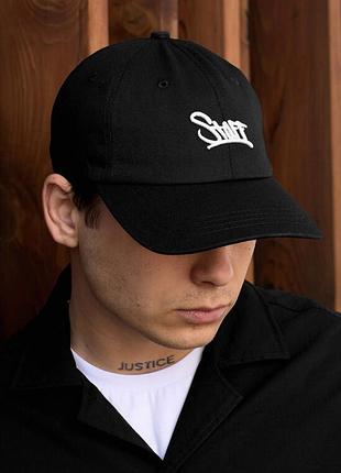 Черная кепка с белым логотипом staff black logo