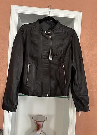 Massimo dutti нова шкіряна куртка чорна  р.xl