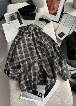 Рубашка женская в клетку со стразами жіноча рубашка в камінці