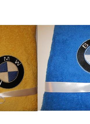 Bmw рушник махровий,банний 70x140 з вишивкою логотип bmw. вишивка емблеми вашого автомобіля.