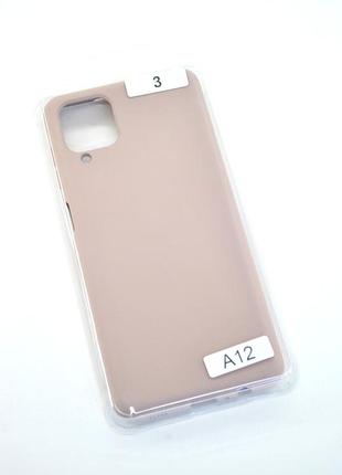 Чехол силиконовый для телефона samsung a12/a125 silicone orig full №3 pink sand 4you