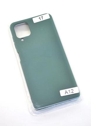 Чехол силиконовый для телефона samsung a12/a125 silicone orig full №17 dark green 4you