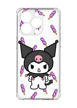 Чехол с утолщенными углами на iphone 15 pro куроми (принт 390)
