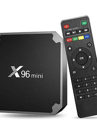 Смарт тв приставка smart tv x96 mini 2/16gb android 11 s905w2 quad core arm cortex a35 для телевізора
