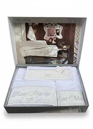 Набор полотенец maison d'or rose marine white бамбуковые 30-50 см,50-100 см,85-150 см белый