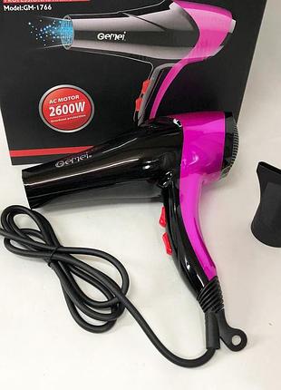 Мощный фен расческа gm-1766 2.6квт, профессиональный фен, фен с регулируемой скоростью is-661 и температурой
