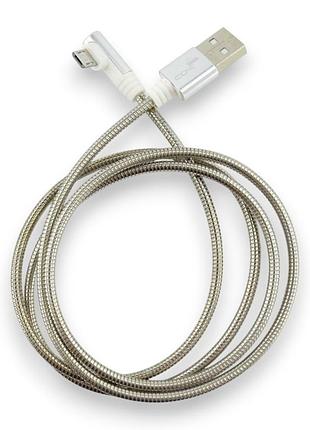 Кабель usb micro usb 4you vazi (2000mah, метал, 90град, стальной)