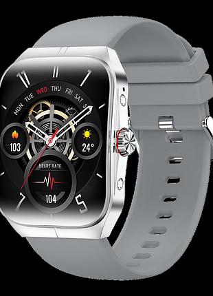 Умные смарт часы smart watch 4you vibe экран 1.95" amoled метал корпус с функцией звонков просмотр уведомлений silver/grey