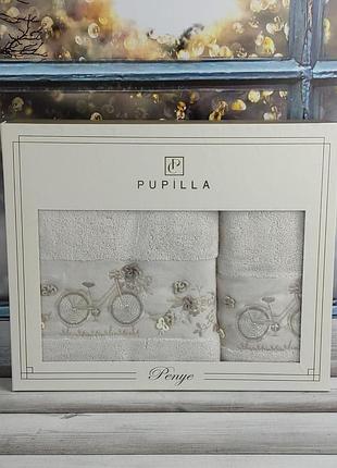 Набір махрових рушників люкс в коробці pupilla 016