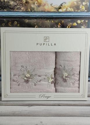 Набір махрових рушників люкс в коробці pupilla 012