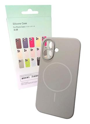 Чехол силиконовый магнитный с магсейф для iphone 16promax silicone beats with magsafe №14 space gray