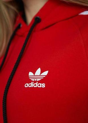 Спортивний костюм adidas червоний, парні зимові костюми adidas,комплект костюмів для двох!8 фото
