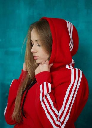 Спортивний костюм adidas ohio червоний, парні зимові костюми adidas,комплект костюмів для двох!6 фото