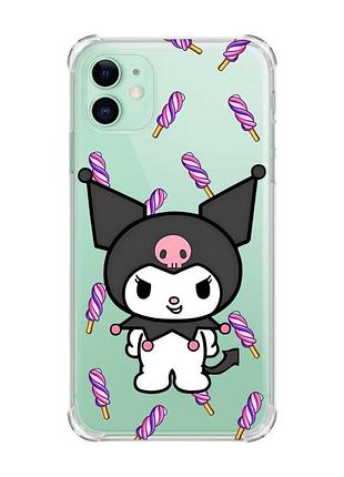 Чехол с утолщёнными углами для apple iphone 11 (6.1) куроми (принт 390)