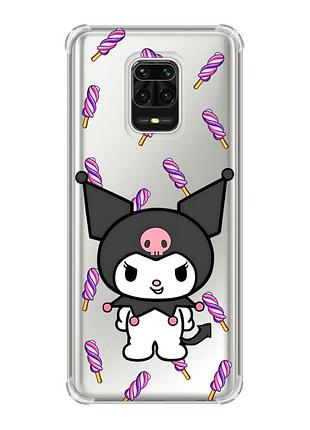 Чохол з потовщеними кутами на xiaomi redmi note 9 pro/ 9s/ 9 pro max куромі (принт 390)