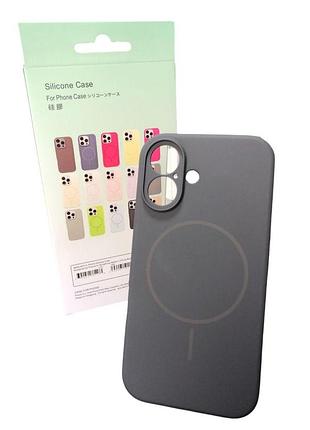 Чехол силиконовый магнитный с магсейф для iphone 12 silicone beats with magsafe №12 graphite gray