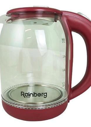 Электрочайник rainberg rb-2218 3200 вт 2 л. цвет красный qh-24 top shop ua_