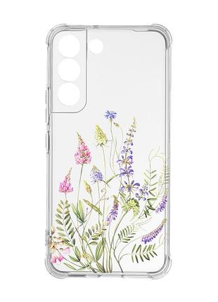 Чехол с утолщёнными углами на samsung galaxy s22 :: цветочная идиллия (принт 382)