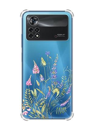Чехол с утолщёнными углами для xiaomi poco x4 pro 5g :: цветочная идиллия (принт 382)