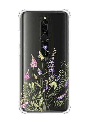 Чехол с утолщенными углами на xiaomi redmi 8 :: цветочная идиллия (принт 382)