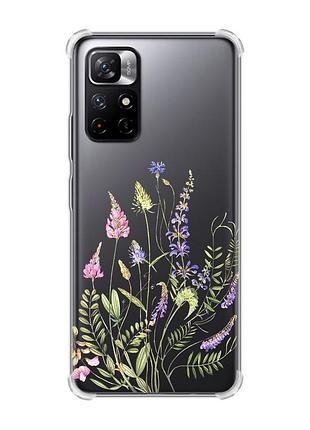 Чохол з потовщеними кутами на xiaomi redmi note 11 5g :: квіткова ідилія (принт 382)