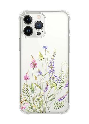 Чехол с утолщёнными углами на iphone 14 pro max :: цветочная идиллия (принт 382)