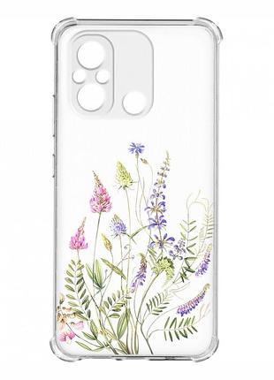 Чохол з потовщеними кутами на xiaomi redmi 12c :: квіткова ідилія (принт 382)