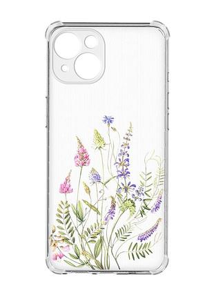 Чехол с утолщенными углами на iphone 15 :: цветочная идиллия (принт 382)