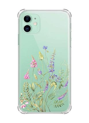 Чехол с утолщёнными углами для apple iphone 11 (6.1) :: цветочная идиллия (принт 382)