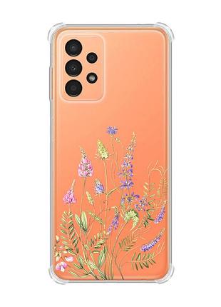 Чехол с утолщёнными углами на samsung galaxy a13 4g :: цветочная идиллия (принт 382)