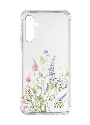Чехол с утолщёнными углами на samsung galaxy a56 5g цветочная идиллия (принт 382)