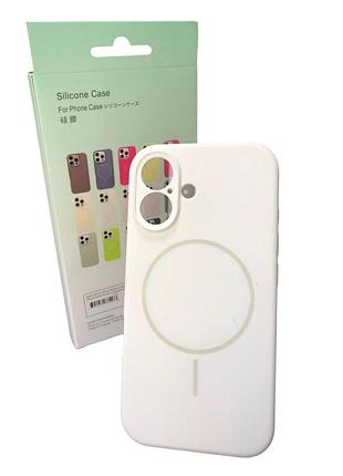 Чехол силиконовый магнитный с магсейф для iphone 13pro silicone beats with magsafe №4 snow