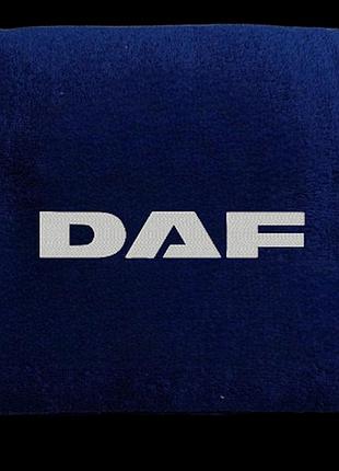Полотенце с вышивкой махровое банное 70*140 темно-синий автомобилисту даф daf 00451