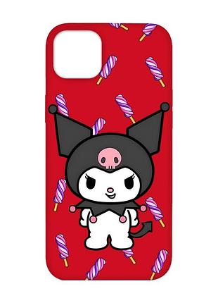 Матовый красный чехол на iphone 14 plus куроми (принт 390)