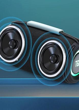 Bluetooth-колонка tg657 з rgb підсвічуванням 1500 mah, bluetooth колонка для гарної музики. колір: чорний shop