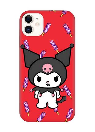 Матовый красный чехол на apple iphone 11 (6.1) куроми (принт 390)