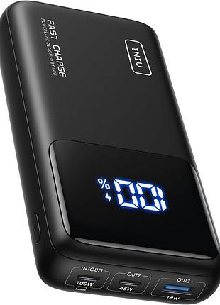 Iniu - портативное зарядное устройство powerbank на 25000 мач, 100 вт для ноутбука/телефона, быстрая зарядка pd qc с 3 выходами