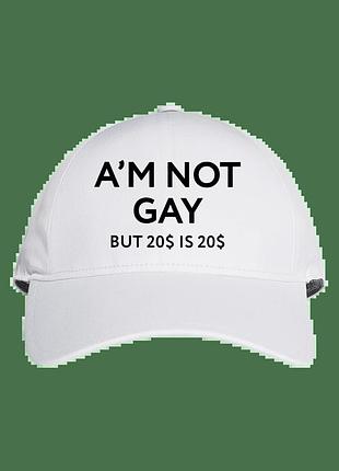 Кепка с надписью a’m not gay but 20$ is 20$, 100% хлопок красный