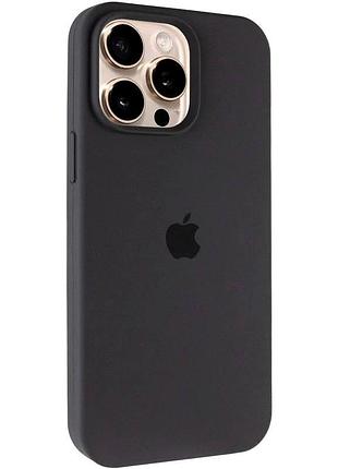 Силіконовий чохол для iphone 13 pro max з закритим низом сірий pebble 15 silicone case (бампер)
