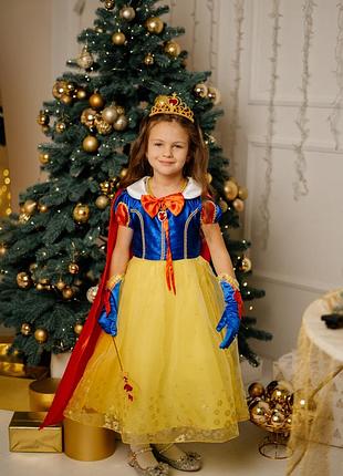Платье белоснежки с накидкой для девочки 120