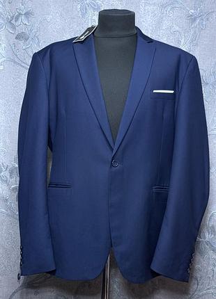 Пиджак мужской allthemen 3xl 62 размер синий блейзер нарядный классический официальных праздничный деловой новый