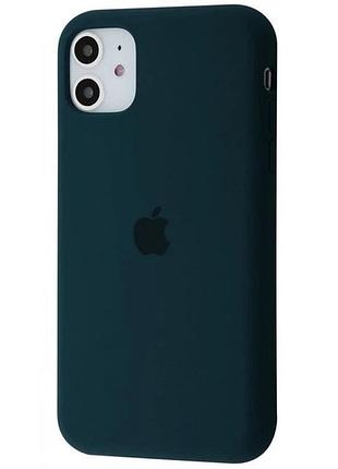 Силиконовый чехол для iphone 11 с закрытым низом тёмно зелёный forest green 49 silicone case (бампер)
