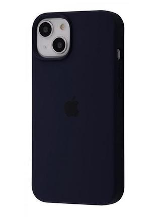 Силиконовый чехол для iphone 15 с закрытым низом тёмно синий midnight blue 8 silicone case (бампер)