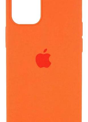 Силиконовый чехол для iphone 13 с закрытым низом silicone case оранжевый papaya 49 (бампер)