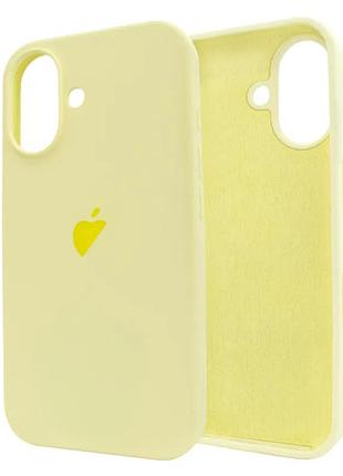 Силіконовий чохол для iphone 16 з закритим низом світло жовтий mellow yellow 51 silicone case (бампер)