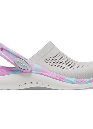 Crocs literide 360 kids clog pearl multi, кроксы лайтрайд 360 детские оригинал серые с коробкой 29