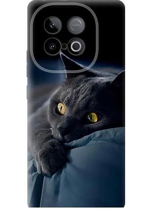 Чехол силиконовый на телефон vivo iqoo neo 10 5g дымчатый кот "825u-3920-58250"