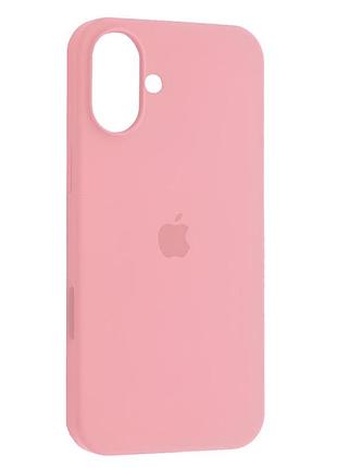 Силиконовый чехол для iphone 16 с закрытым низом silicone case розовый pink 12 (бампер)